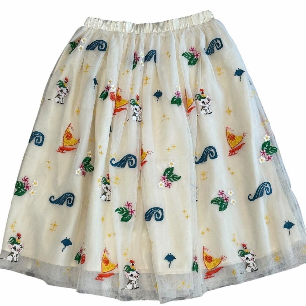 Hanna Andersson Disney Moana Embroidered Tulle Skirt Girls Large